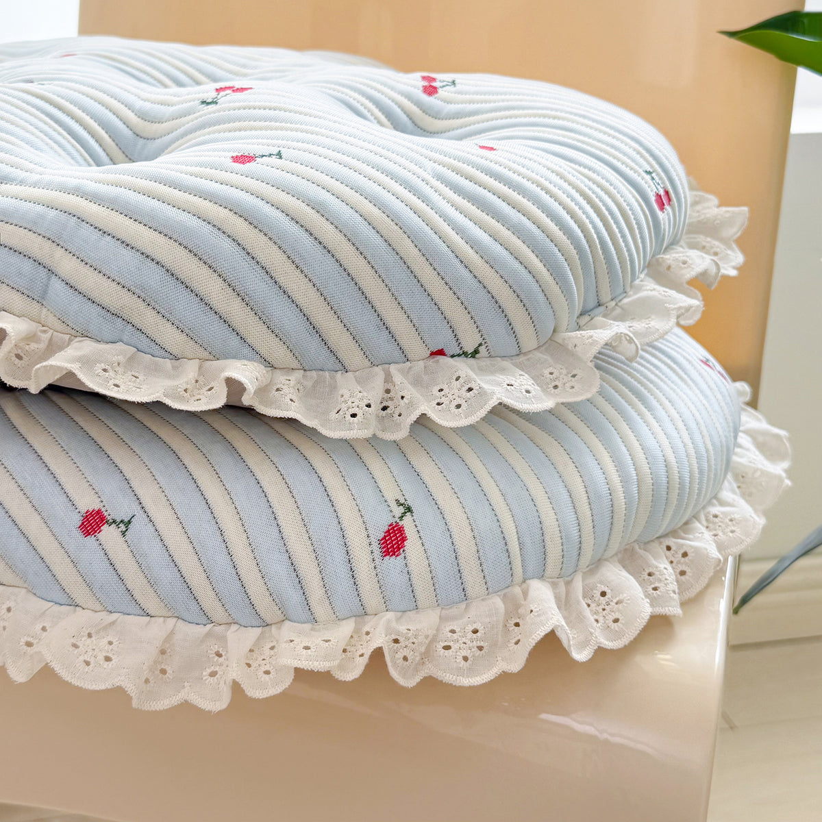Round Chair Cushion, Polyester Fabric, PP Cotton Filling