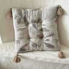 Square Seat Cushion with Polyester Fabric and Fiber Filling
